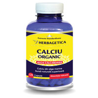 Calciu organic alga calcaroasa, 120 capsule, Herbagetica