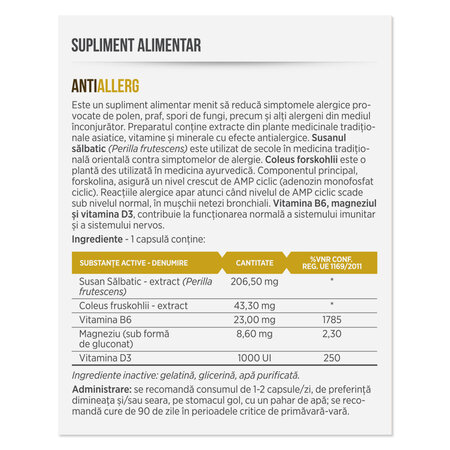 Anti-Allerg, 30 capsule, Parapharm 690009