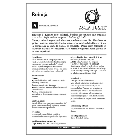 Tinctura de Roinita, 50 ml, Dacia Plant 593349