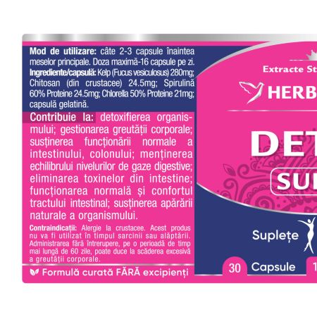 Detox Suplu, 30 capsule, Herbagetica 688180