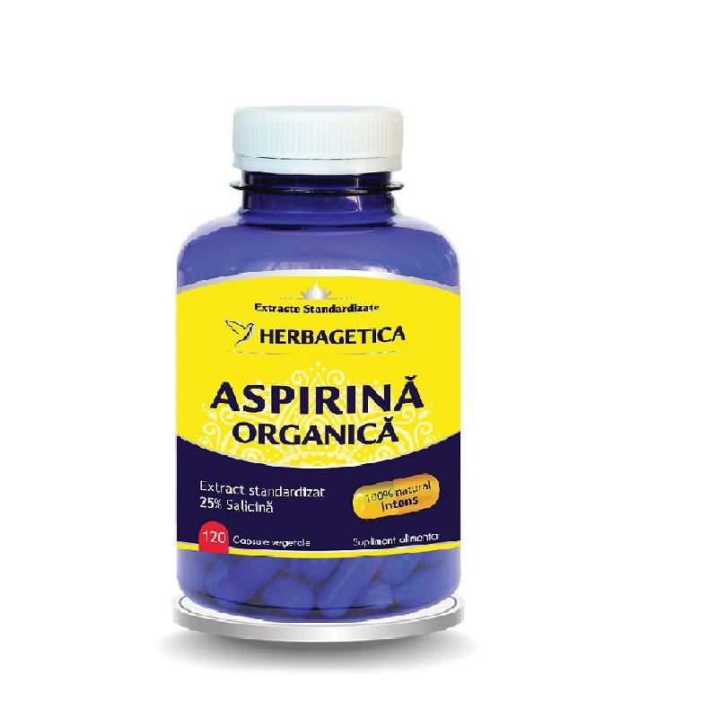 Aspirina Organica, 120 capsule, Herbagetica