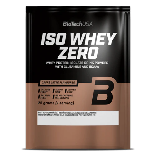 Pudra proteica monodoza Caffe Latte Iso Whey Zero, 25 g, Biotech USA