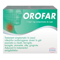 Orofar, 1 mg/ 1 mg, 24 comprimate de supt, Stada