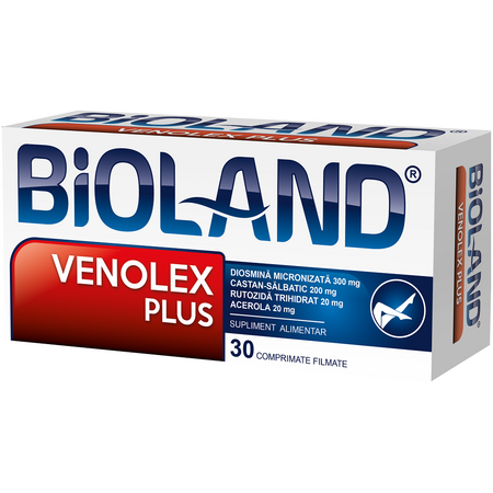 Bioland Venolex Plus, 30 comprimate filmate, Biofarm