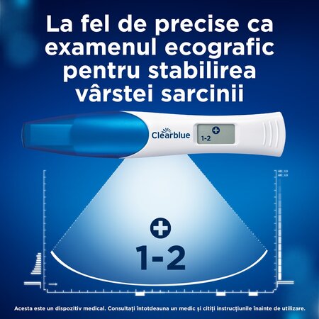 Test de sarcina digital cu indicator de saptamani, 1 bucata, Clearblue 696983