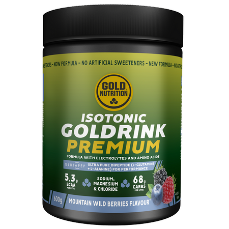 Bautura izotonica cu aroma de fructe de padure Isotonic Gold Drink Premium, 600 g, Gold Nutrition