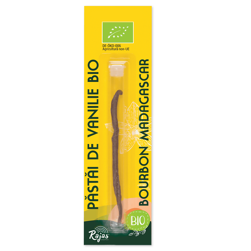 Pastaie Vanilie Bio Madagascar Bourbon, 11-12 cm, 2 g, Rajas