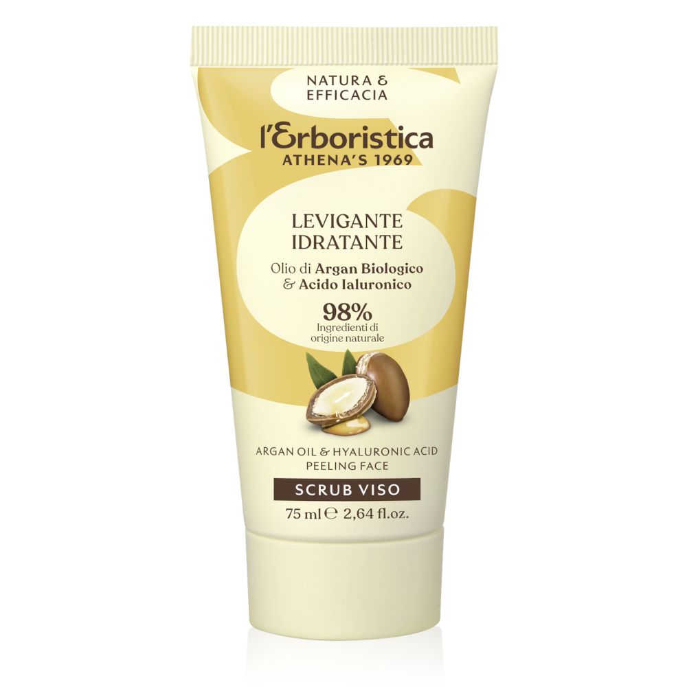 Exfoliant vegan pentru fata cu granule si ulei de argan, 75 ml, L'Erboristica