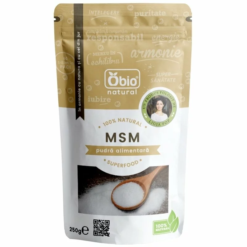 MSM pulbere, 250 g, Obio