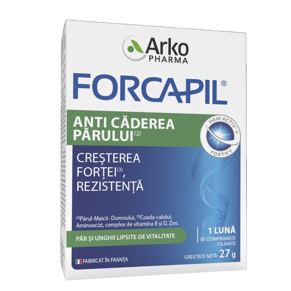 Forcapil anti-caderea parului, 30 comprimate filmate, Arkopharma