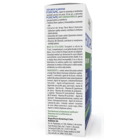 Forcapil anti-caderea parului, 30 comprimate filmate, Arkopharma 657676