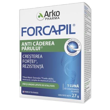 Forcapil anti-caderea parului, 30 comprimate filmate, Arkopharma 657677