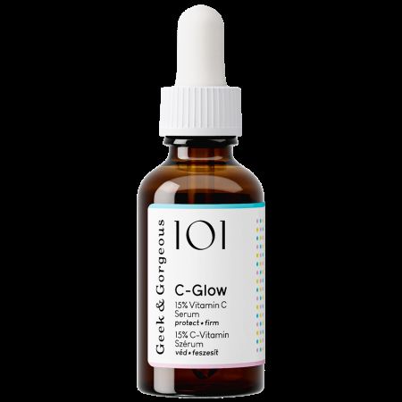 Serum cu 15% Vitamina C C-Glow, 30 ml, Geek&Gorgeous