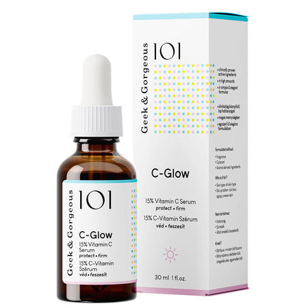 Serum cu 15% Vitamina C C-Glow, 30 ml, Geek&Gorgeous 699870