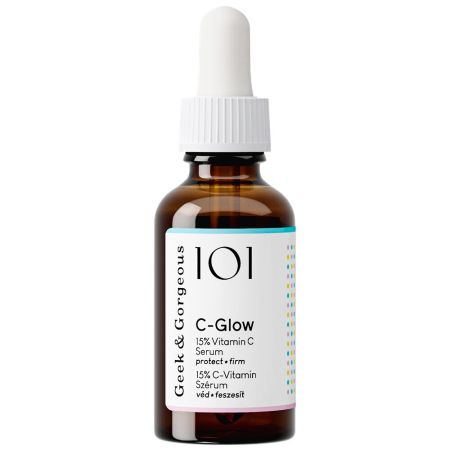 Serum cu 15% Vitamina C C-Glow, 30 ml, Geek&Gorgeous