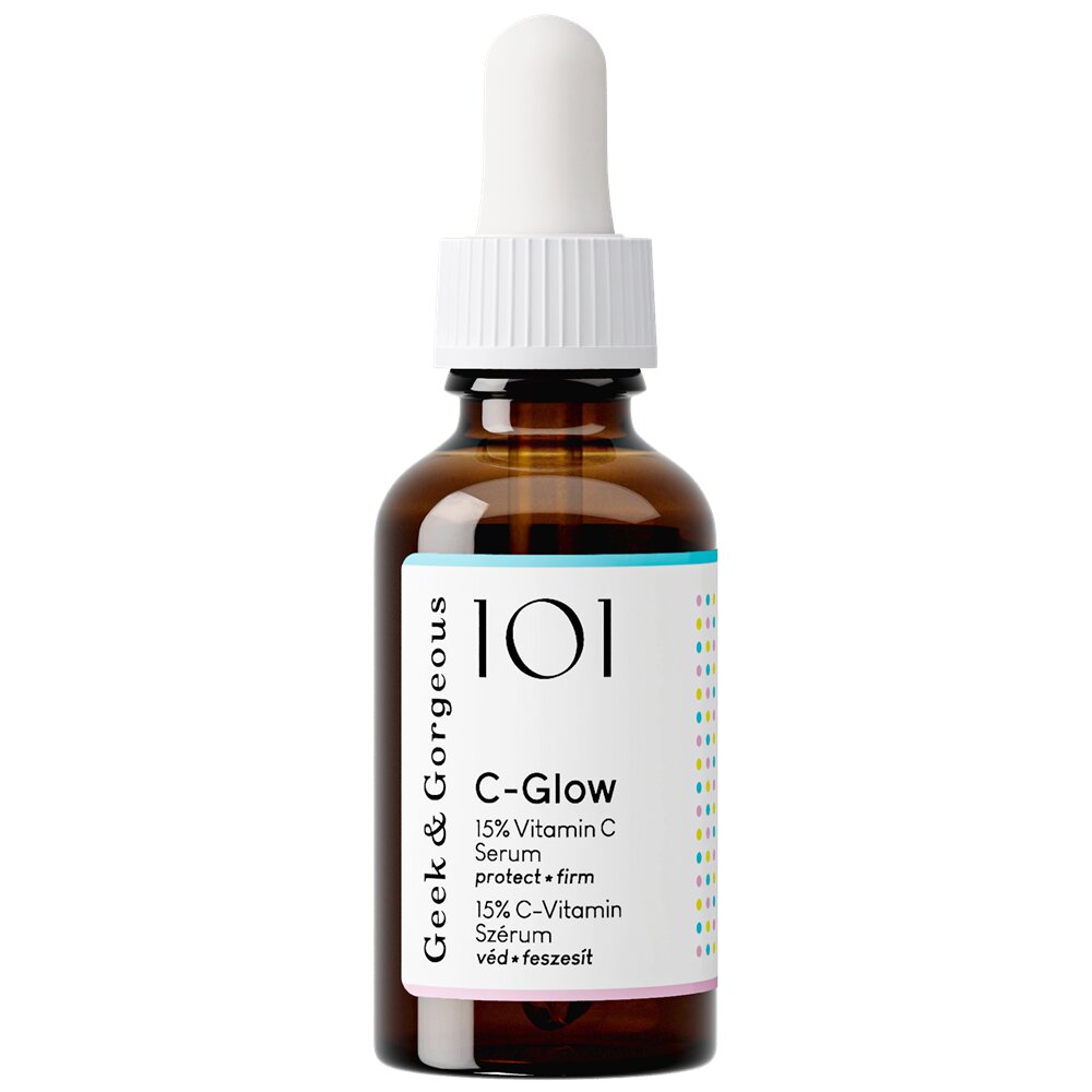 Serum cu 15% Vitamina C C-Glow, 30 ml, Geek&Gorgeous