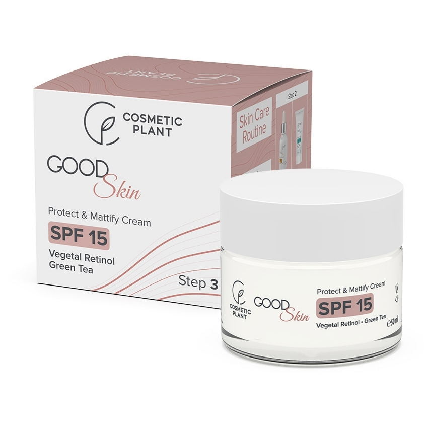 Crema matifianta cu protectie solara SPF 15 Protect & Mattify Good Skin, 50 ml, Cosmetic Plant