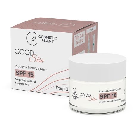 Crema matifianta cu protectie solara SPF 15 Protect & Mattify Good Skin, 50 ml, Cosmetic Plant