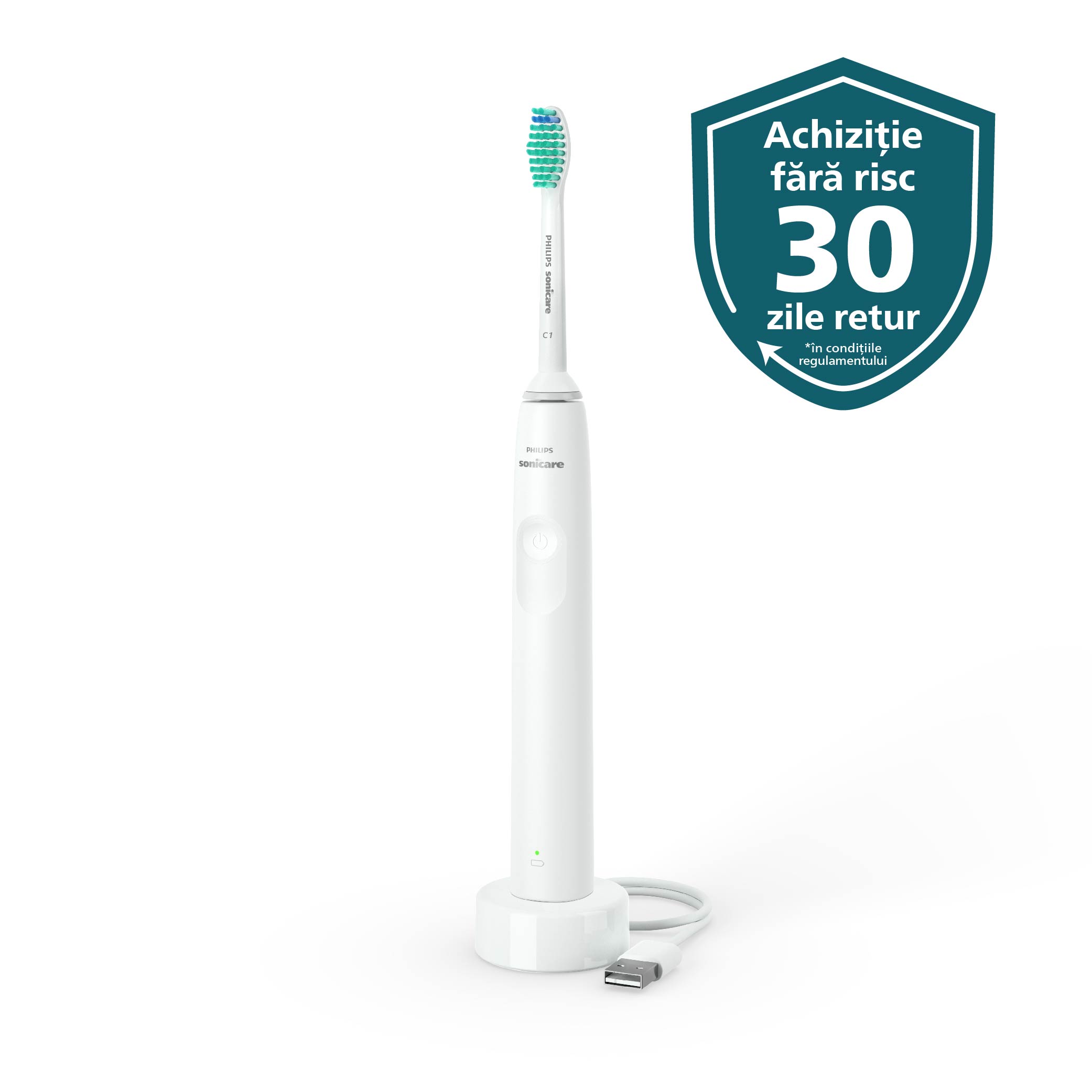 Periuta de dinti sonica electrica 2100 Series White HX3651/13, Philips Sonicare