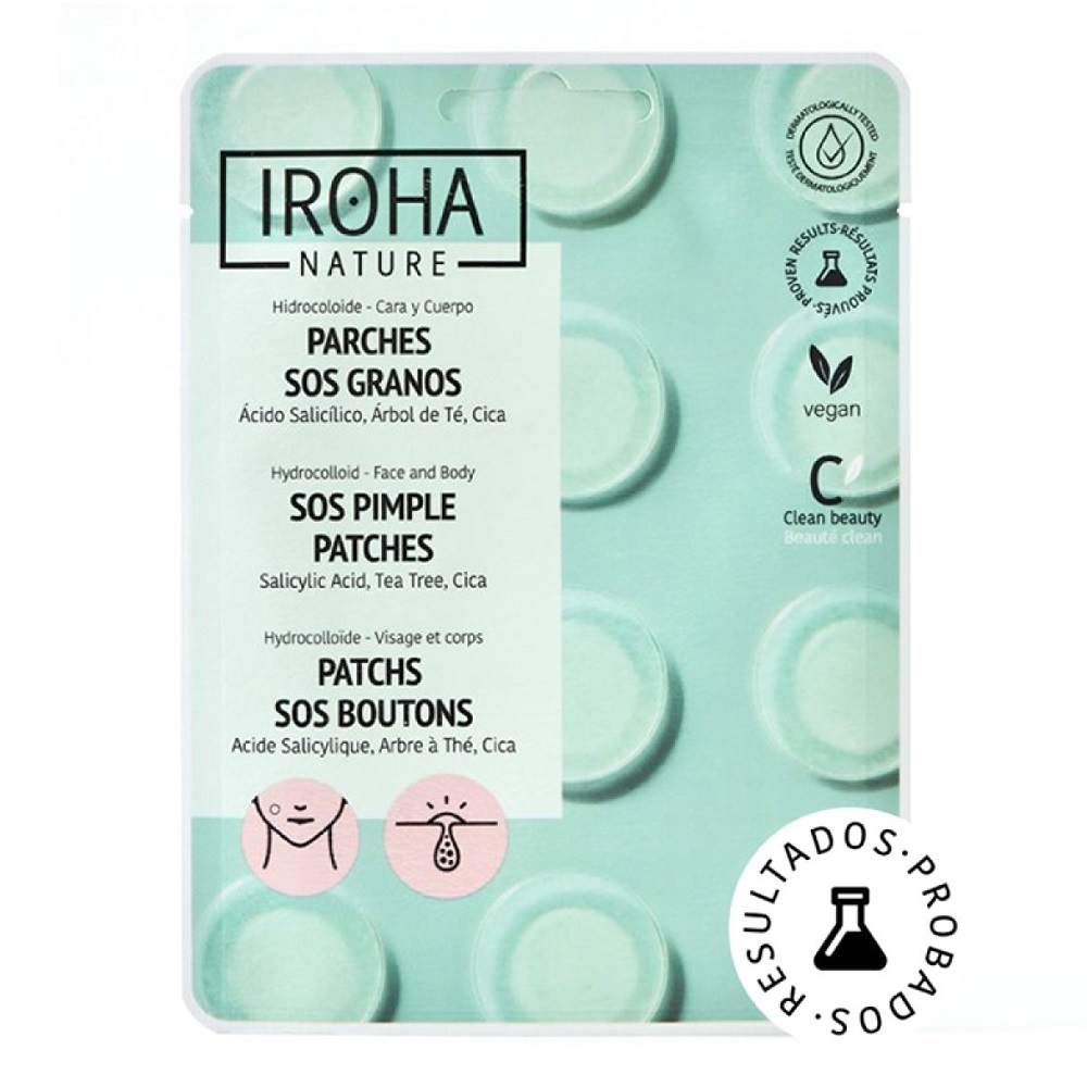 Plasturi pentru acnee SOS Pimple Patches, 18 bucati, Iroha