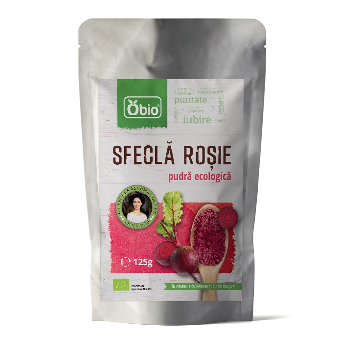 Sfecla rosie pudra ecologica, 125 g, Obio