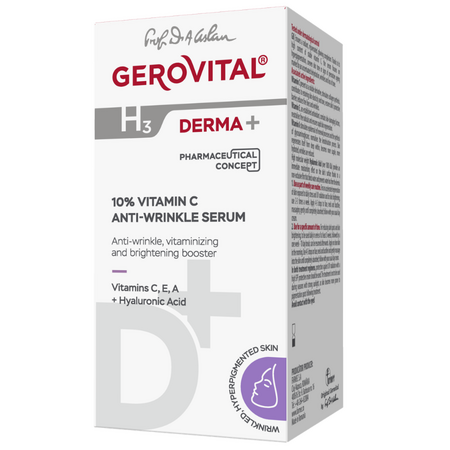 Ser antirid cu 10% Vitamina C H3 Derma+, 15 ml, Gerovital 735176
