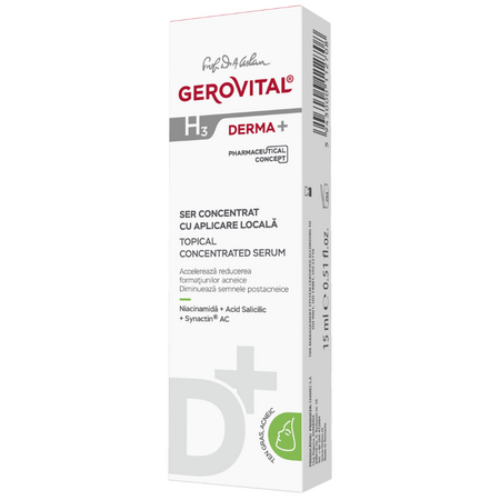 Ser concentrat cu aplicare locala H3 Derma+, 15 ml, Gerovital 735185