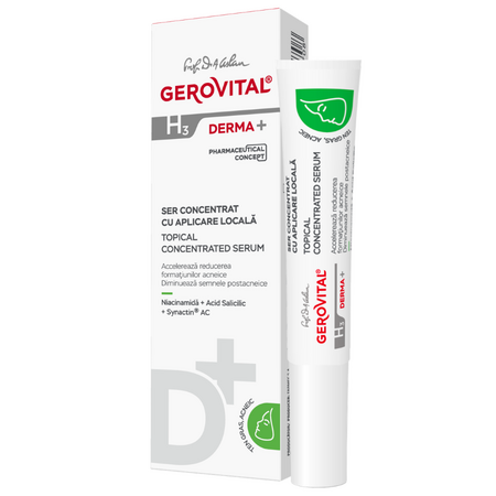 Ser concentrat cu aplicare locala H3 Derma+, 15 ml, Gerovital 735186
