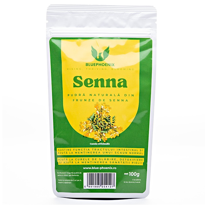 Pudra naturala din frunze de Senna, 100 g, Blue Pheonix