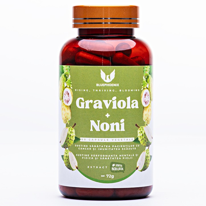 Graviola si Noni, 1100 g, 60 capsule, Blue Pheonix