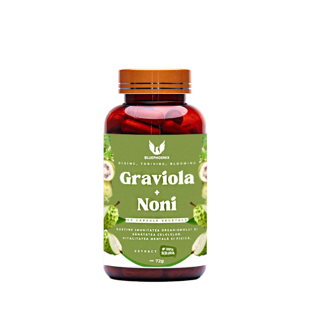 Graviola si Noni, 1100 g, 60 capsule, Blue Phoenix