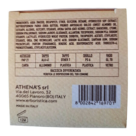 Crema de fata cu ulei de migdale dulci si ceramide vegetale, 50 ml, L'Erboristica 710488