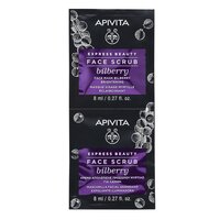 Masca de fata exfolianta pentru luminozitate cu extract de afine Express Beauty, 2 x 8 ml, Apivita