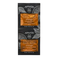 Masca de fata pentru luminozitate cu extract de portocale Express Beauty, 2 x 8 ml, Apivita