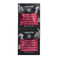 Masca de fata revitalizanta cu extract de rodie Express Beauty, 2 x 8 ml, Apivita