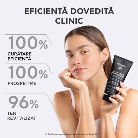 Gel de curatare cu carbune activat si propolis Black Detox Jelly, 150 ml, Apivita 742221