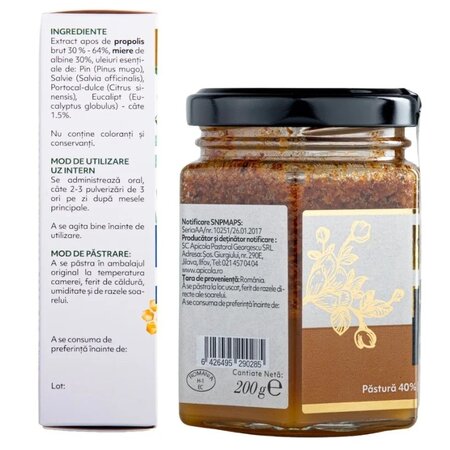 Pachet Imunitate si vitalitate, Apitotal Forte, 200g + Spray de gat forte cu propolis fara alcool20 ml, Albina Carpatina 723492