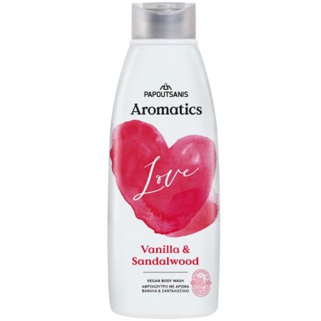 Gel de dus cu parfum de iasomie si lemn de santal Love, 600 ml, Aromatics