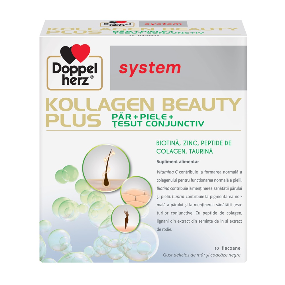 Kollagen System Beauty Plus, 10 flacoane, Doppelherz