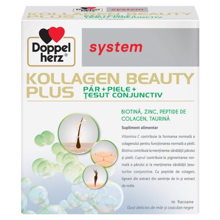 Kollagen System Beauty Plus, 10 flacoane, Doppelherz