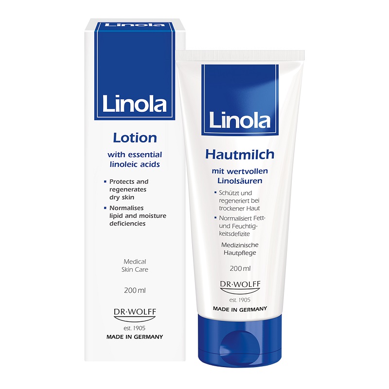 Lotiune de corp pentru piele uscata Linola, 200 ml, Dr. Wolff