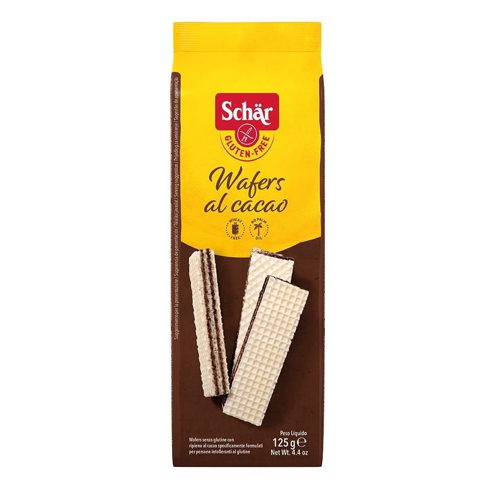 Napolitane cu cacao fara gluten Wafers Cacao, 125 g, Schar