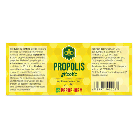 Propolis glicolic, 30 ml, Parapharm 690571