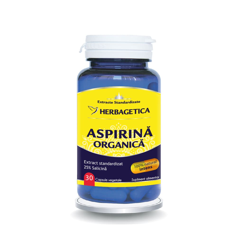 Aspirina Organica, 30 capsule, Herbagetica