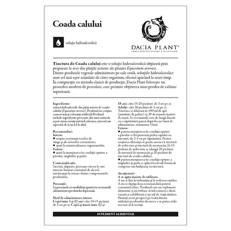 Tinctura de Coada Calului, 50 ml, Dacia Plant 593232