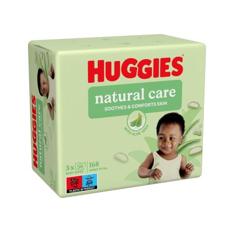 Pachet Servetele umede cu aloe vera Natural Care, 3 x 56 bucati, Huggies
