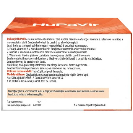 Hupavir, 20 plicuri, Vedra 713334