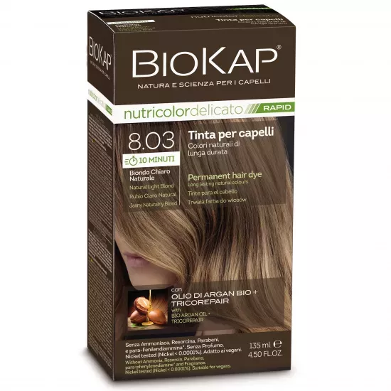 Vopsea permanenta pentru par Nutricolor, Nuanta Natural Light Blond, 135 ml, Biokap