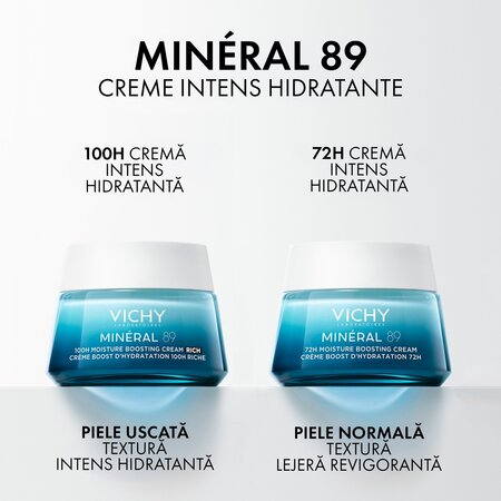 Crema intens hidratanta 100h pentru ten uscat Mineral 89, 50 ml, Vichy 748190