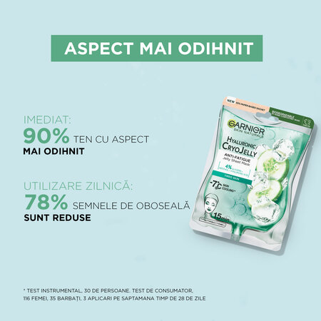 Masca servetel hidratanta cu efect racoritor Skin Naturals Cryo Jelly, 27 g, Garnier 556009
